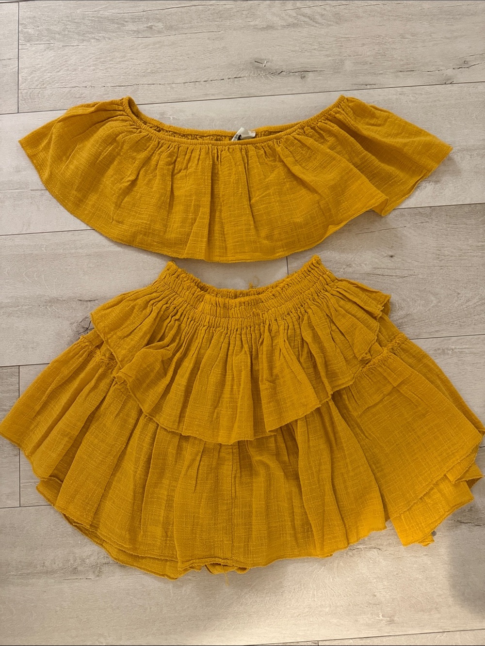 Cotton Ruffle Tiered Skirt Set - Two-Piece Summer Outfit
